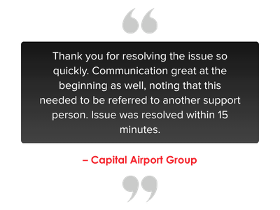 Capital Airport Group Testimonial Netier Managed IT Tech Support Canberra Brisbane Sydney
